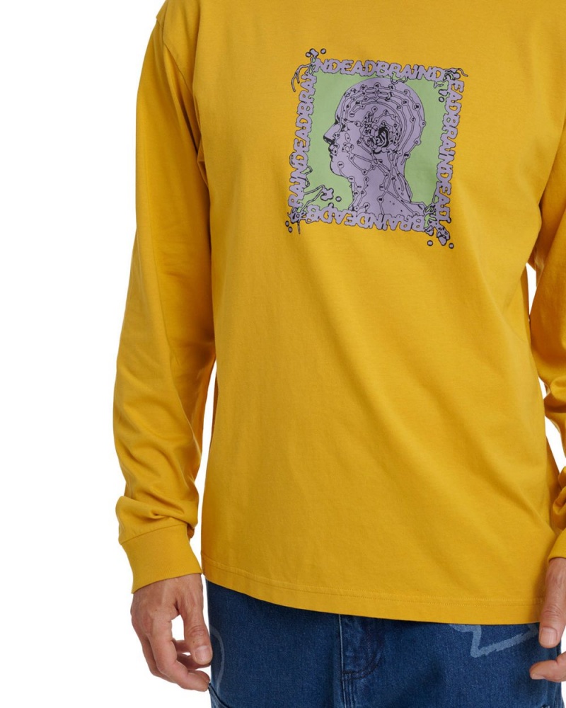 Mustard Brain Dead Brain Scanner Long Sleeve T-Shirt | AU 1847563-PZ