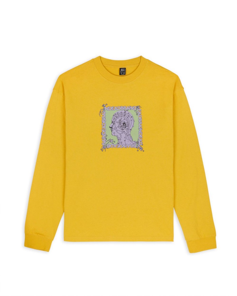 Mustard Brain Dead Brain Scanner Long Sleeve T-Shirt | AU 1847563-PZ