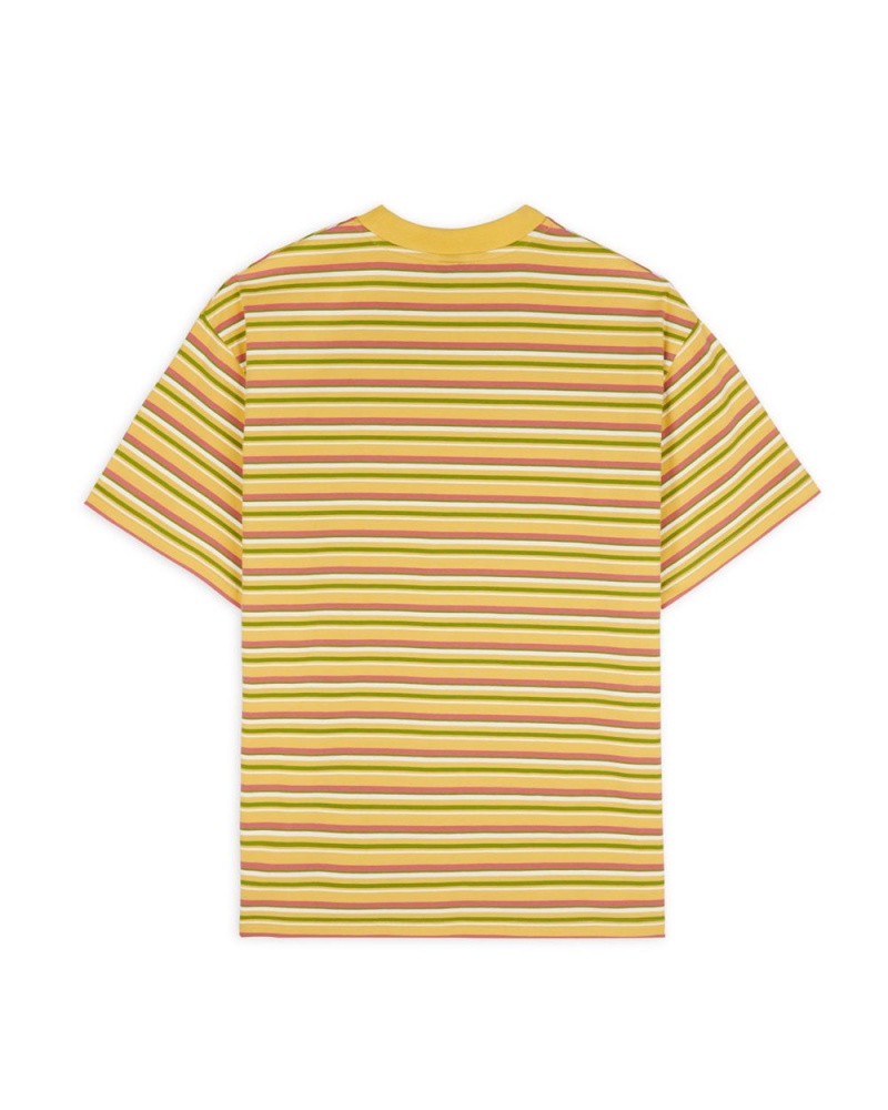 Mustard Brain Dead Nineties Blocked Striped T-Shirt | AU 8437691-FR