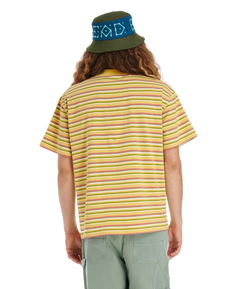 Mustard Brain Dead Nineties Blocked Striped T-Shirt | AU 8437691-FR