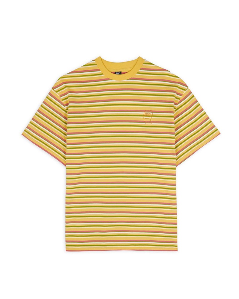 Mustard Brain Dead Nineties Blocked Striped T-Shirt | AU 8437691-FR