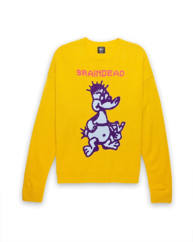 Mustard Brain Dead Slingshot Knit Sweater | AU 1872493-YB