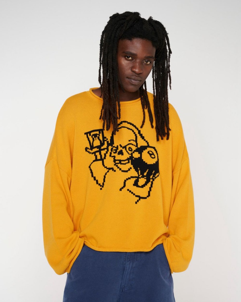 Mustard Brain Dead Tough Luck Oversized Boxy Sweater | AU 4620751-GU