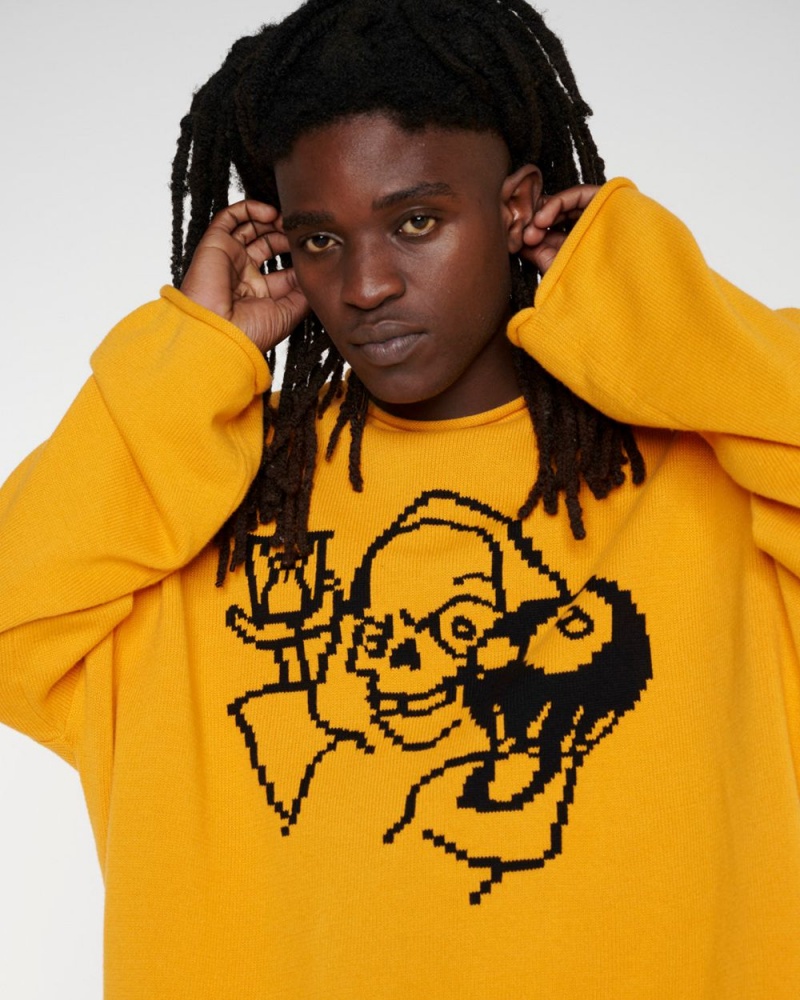 Mustard Brain Dead Tough Luck Oversized Boxy Sweater | AU 4620751-GU