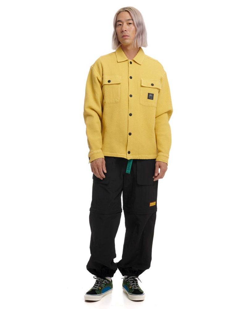 Mustard Brain Dead Waffle Snap Front Shirt | AU 2045387-LS