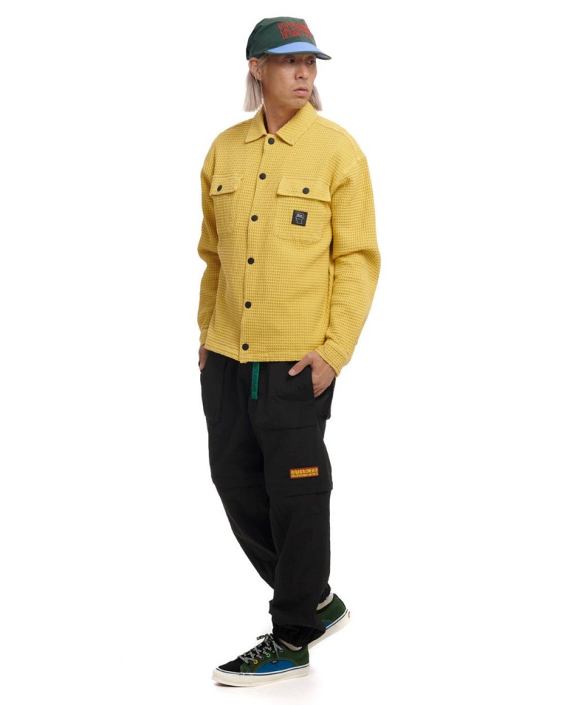 Mustard Brain Dead Waffle Snap Front Shirt | AU 2045387-LS