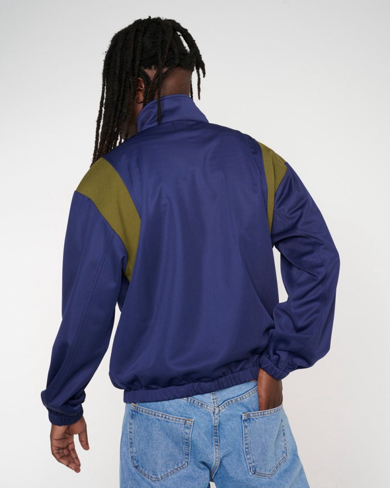 Navy Brain Dead Alonzo Paneled Rib Track Jacket | AU 6012935-PU