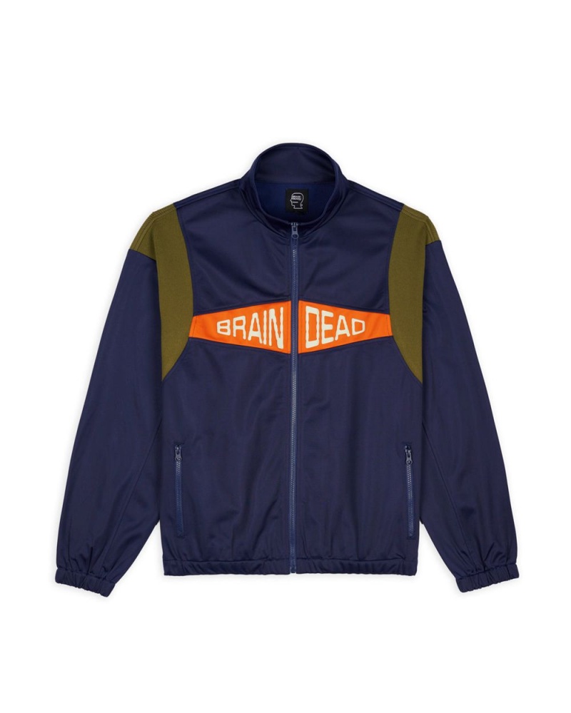 Navy Brain Dead Alonzo Paneled Rib Track Jacket | AU 6012935-PU