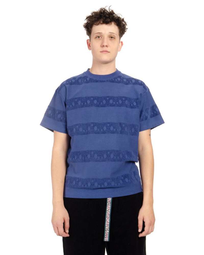 Navy Brain Dead Bubble Burnout T-Shirt | AU 0361592-WU