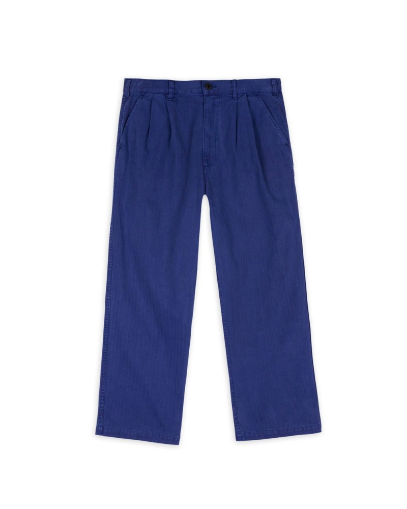 Navy Brain Dead Gastro Pigment Dyed Herringbone Pant | AU 3610459-ME