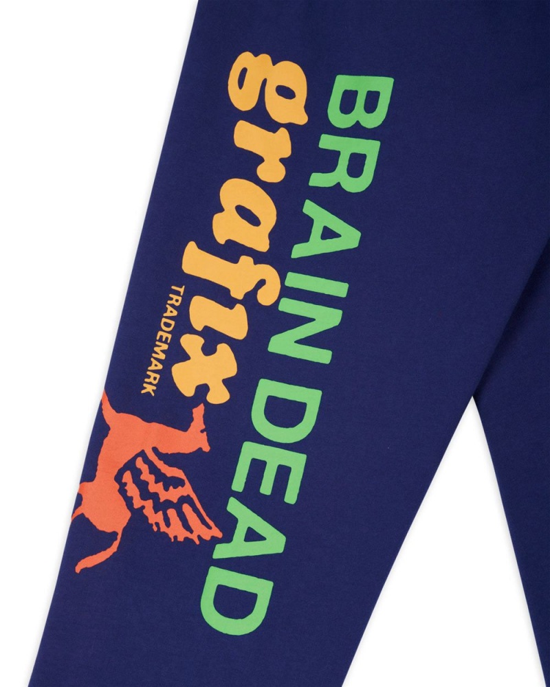 Navy Brain Dead Grafix Sweatpant | AU 2753914-RQ