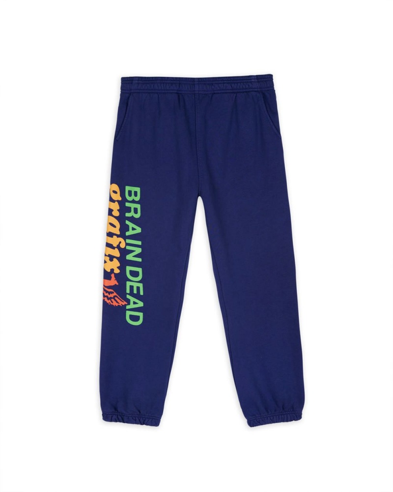 Navy Brain Dead Grafix Sweatpant | AU 2753914-RQ