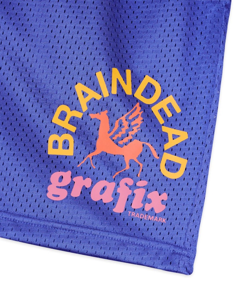 Navy Brain Dead Grafix Team Shorts | AU 7954130-WD