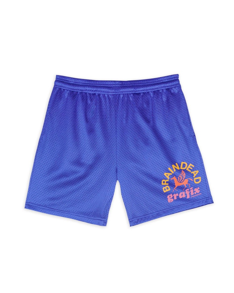 Navy Brain Dead Grafix Team Shorts | AU 7954130-WD