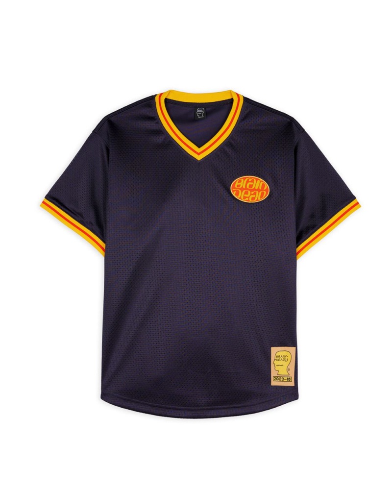 Navy Brain Dead Homers Mesh Baseball Jersey Shirt | AU 9483160-SQ