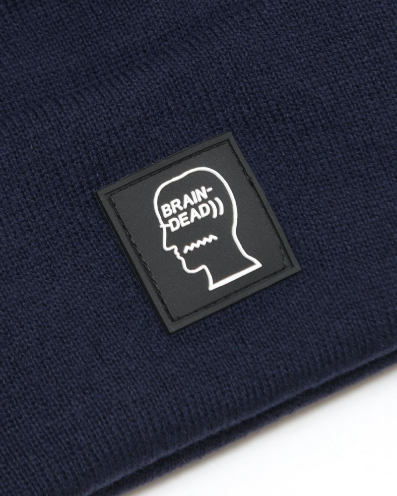 Navy Brain Dead Logo Head Beanie | AU 6805724-AQ