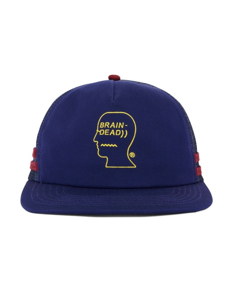 Navy Brain Dead Logohead 5 Panel Trucker Cap | AU 6924530-KN