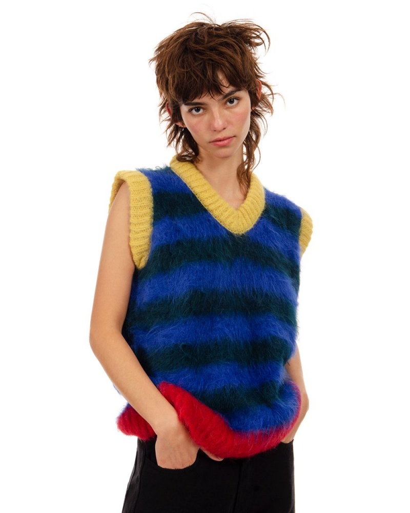 Navy Brain Dead Lulu Knit Sweater Vest | AU 9143708-JD