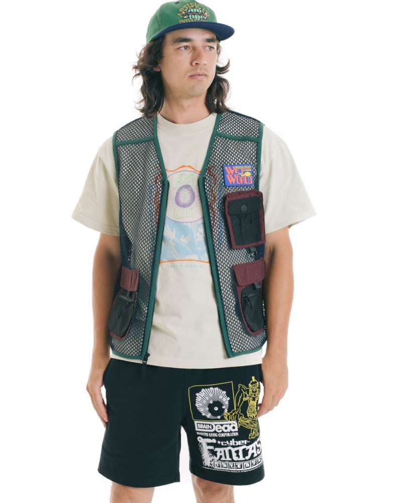 Navy Brain Dead Mesh Fisherman Vest | AU 5924376-KB