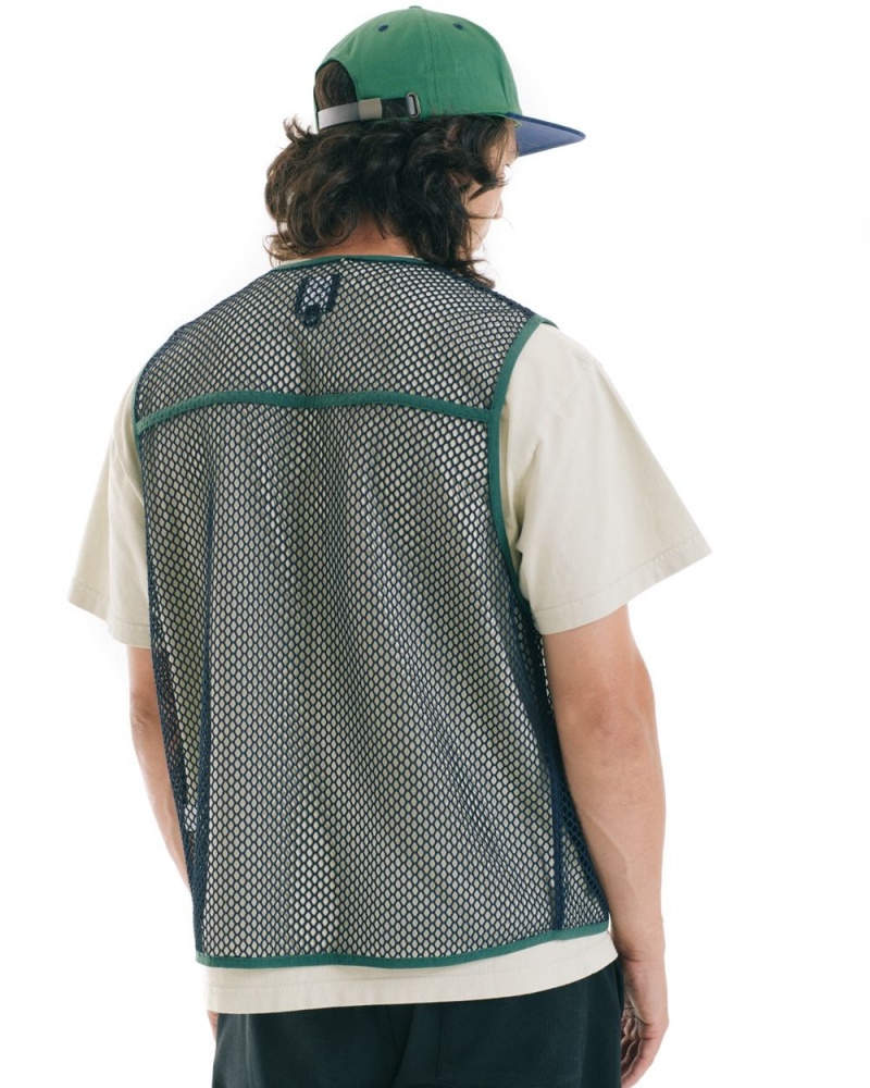 Navy Brain Dead Mesh Fisherman Vest | AU 5924376-KB