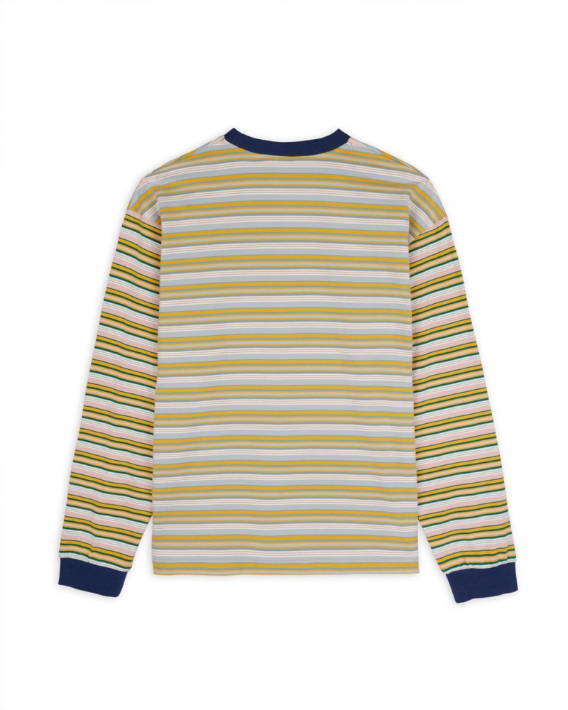 Navy Brain Dead Nineties Blocked Striped Long Sleeve T-Shirt | AU 7062891-XZ