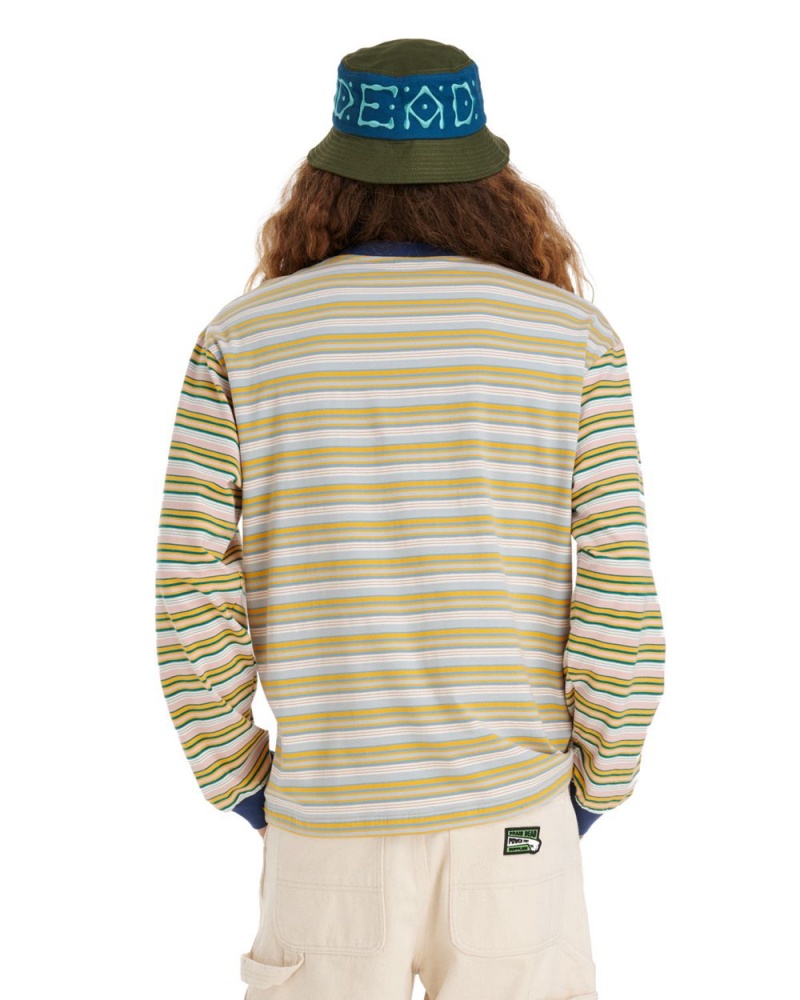 Navy Brain Dead Nineties Blocked Striped Long Sleeve T-Shirt | AU 7062891-XZ