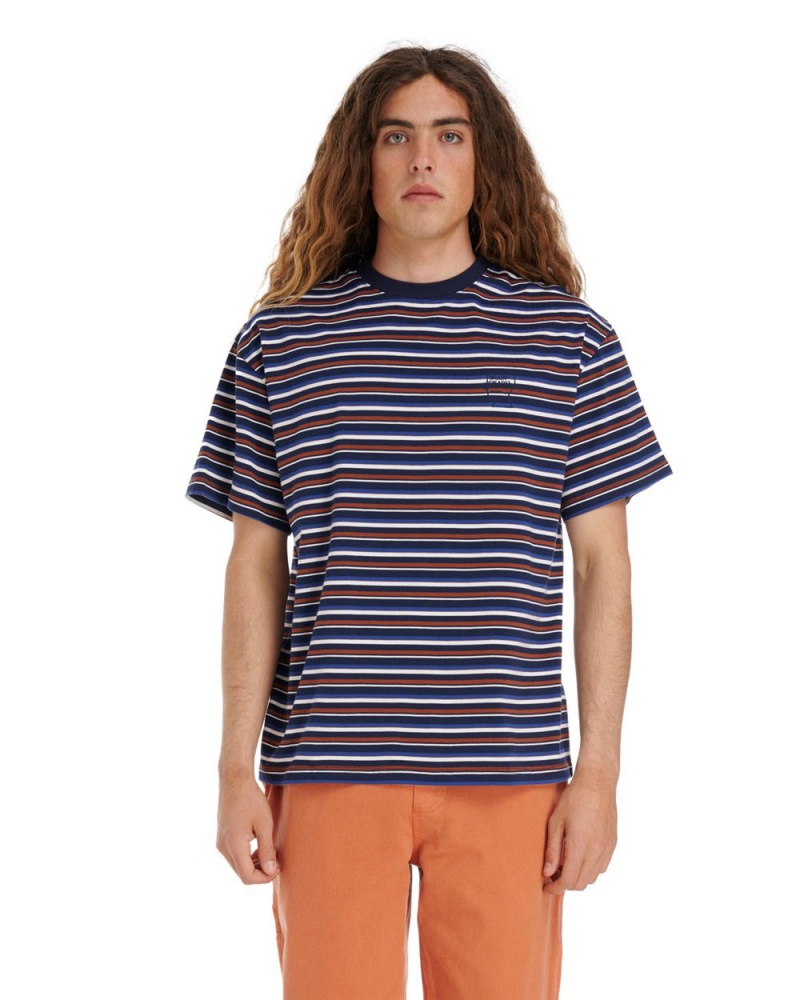 Navy Brain Dead Nineties Blocked Striped T-Shirt | AU 8046593-MR