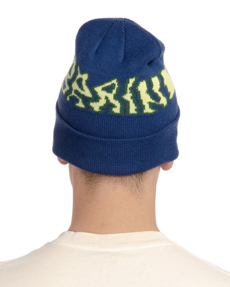 Navy Brain Dead Prehistoric Logo Wool Beanie | AU 1569208-OU