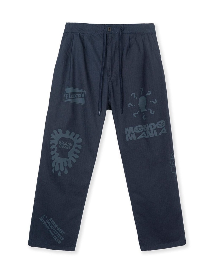 Navy Brain Dead Printed Climber Pant | AU 7098413-ZT