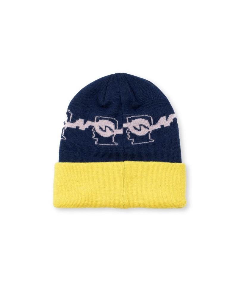 Navy Brain Dead Running Logo Head Wool Beanie | AU 4067835-OA