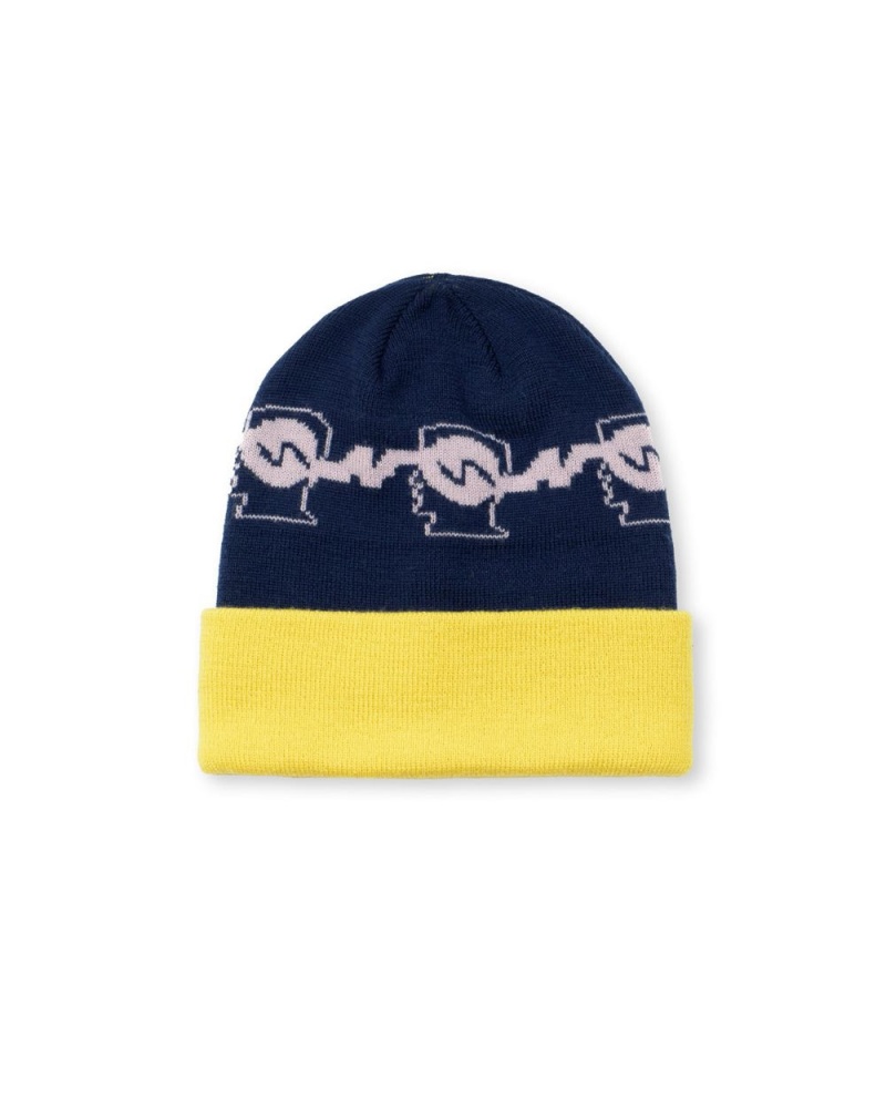 Navy Brain Dead Running Logo Head Wool Beanie | AU 4067835-OA