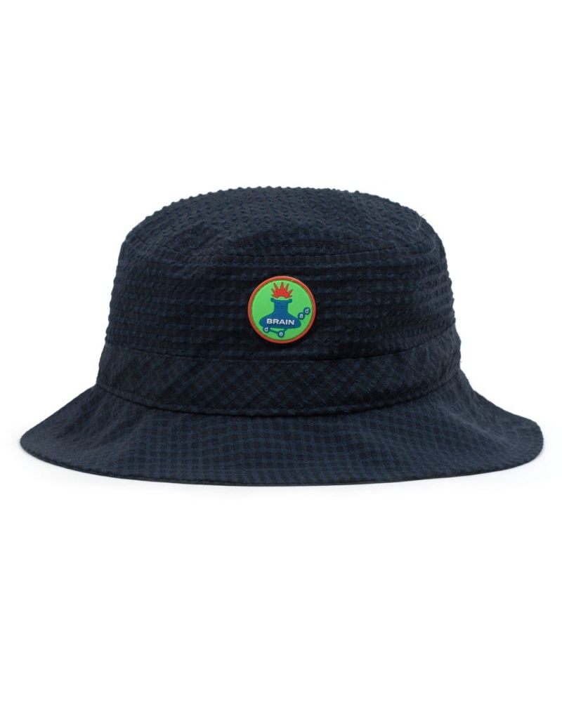 Navy Brain Dead Seersucker Bucket Hat | AU 7193624-AM