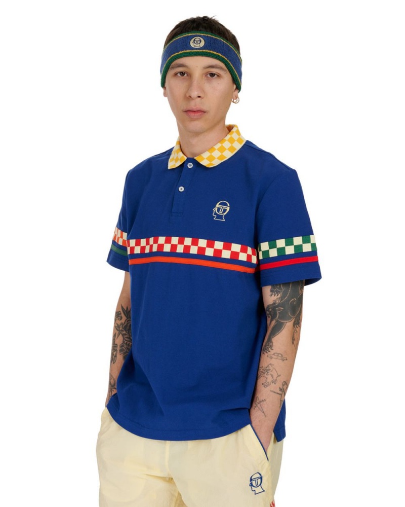 Navy Brain Dead Sergio Tacchini X Polo Shirt | AU 0659317-IE