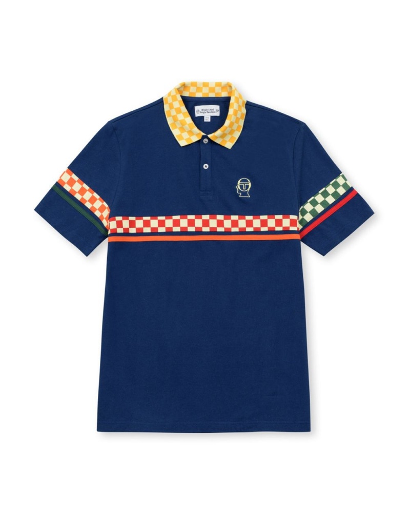 Navy Brain Dead Sergio Tacchini X Polo Shirt | AU 0659317-IE