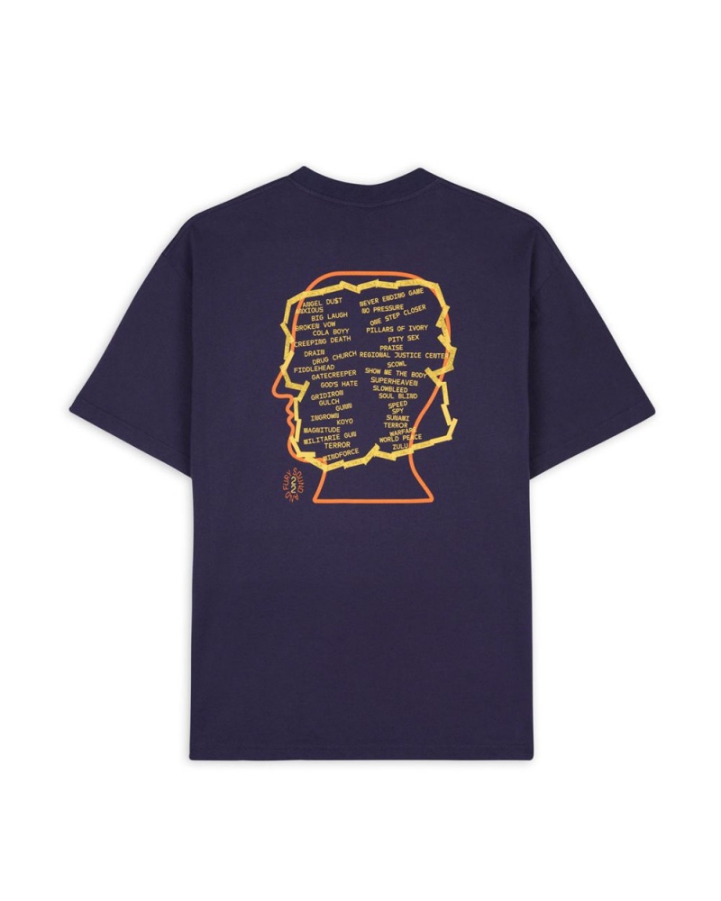 Navy Brain Dead Sound & Fury Lineup T-Shirt | AU 1852730-WQ