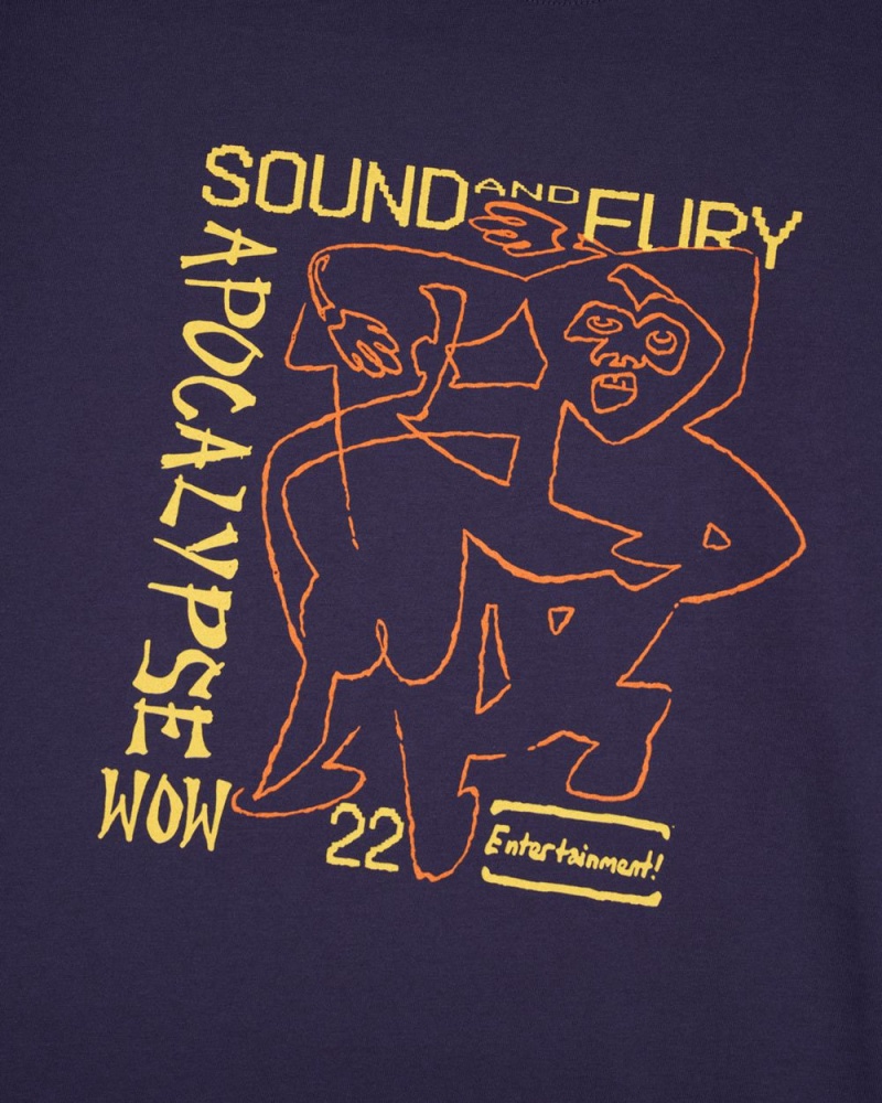 Navy Brain Dead Sound & Fury Lineup T-Shirt | AU 1852730-WQ