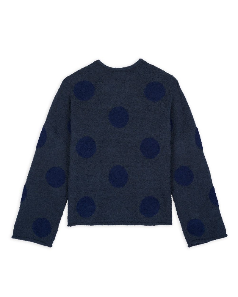 Navy Brain Dead Teddy Fur Dot Knit Sweater | AU 0847631-UM