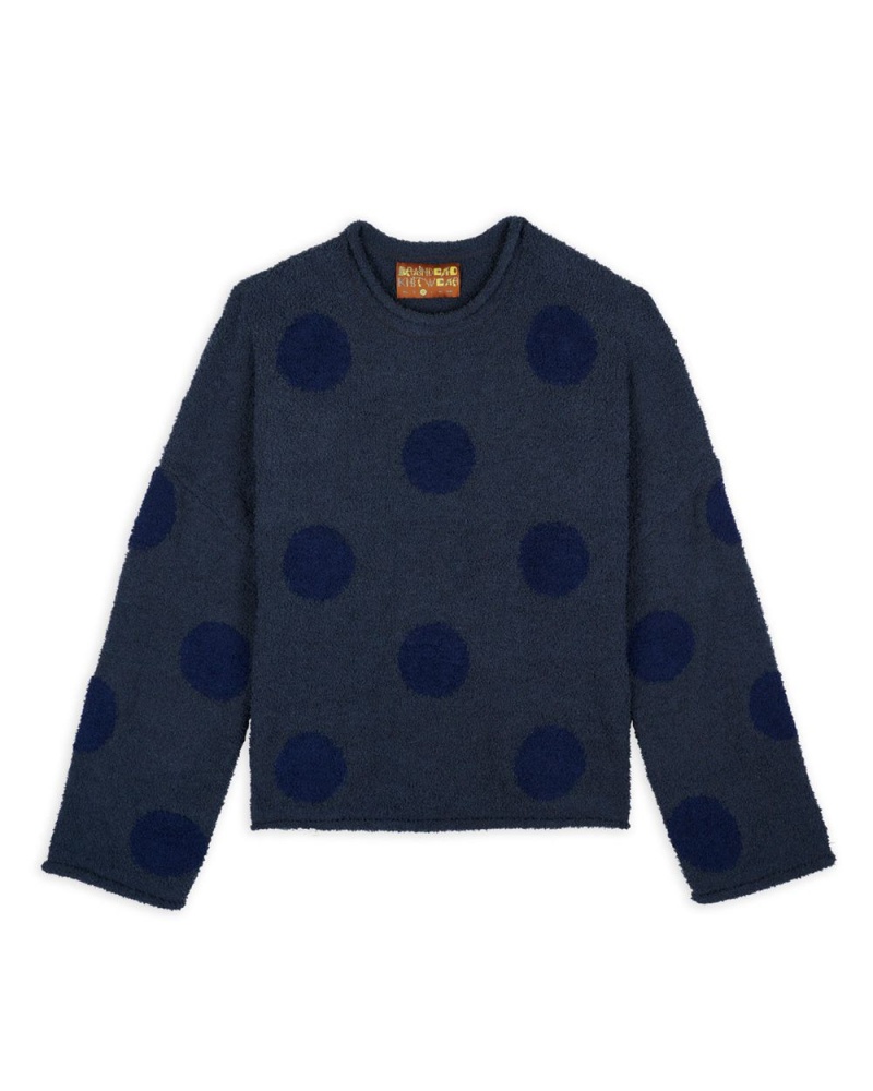 Navy Brain Dead Teddy Fur Dot Knit Sweater | AU 0847631-UM