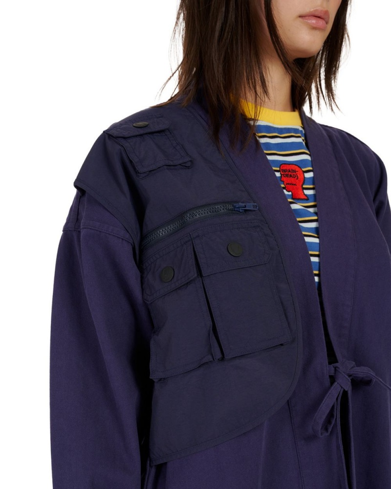 Navy Brain Dead Utility Kimono Jacket | AU 9012736-YU