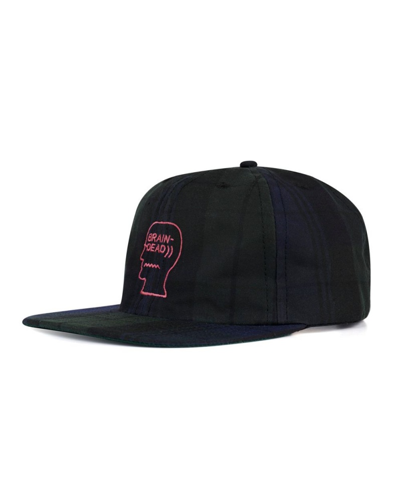 Navy Brain Dead Waxed Logo Head Cap | AU 0923678-OV