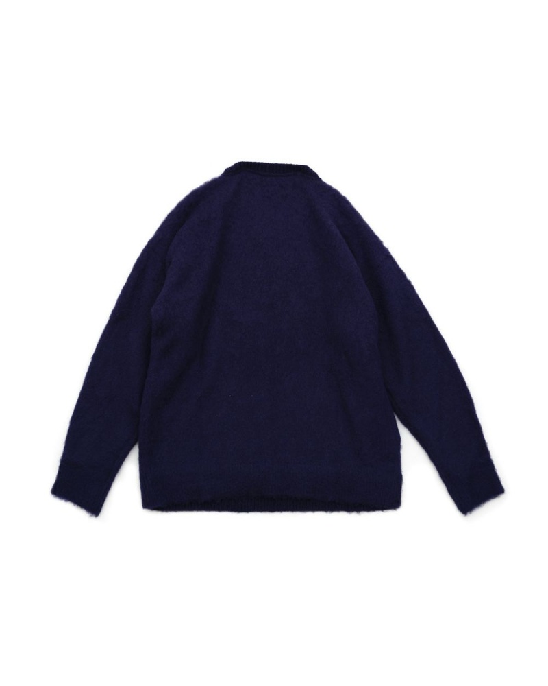 Navy Brain Dead Whiskers Heavy Knit Sweater | AU 5261749-PU