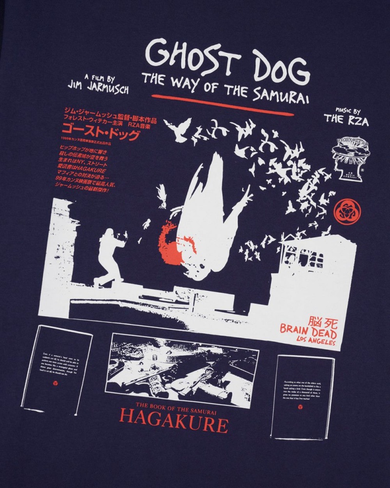 Navy Brain Dead X Jim Jarmusch Ghost Dog T-Shirt | AU 0725483-NC