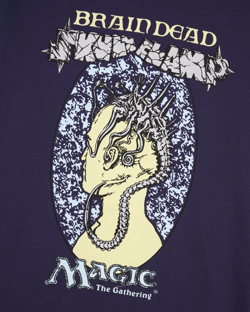 Navy Brain Dead X Magic: The Gathering Skullclamp T-Shirt | AU 4507931-GS