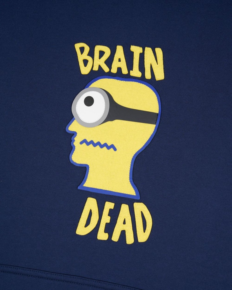 Navy Brain Dead X Minions Minion Brain Sweatshirt Hoodie | AU 2816304-PV