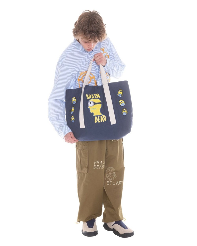 Navy Brain Dead X Minions Minion Brain Tote Bag | AU 3678192-TG