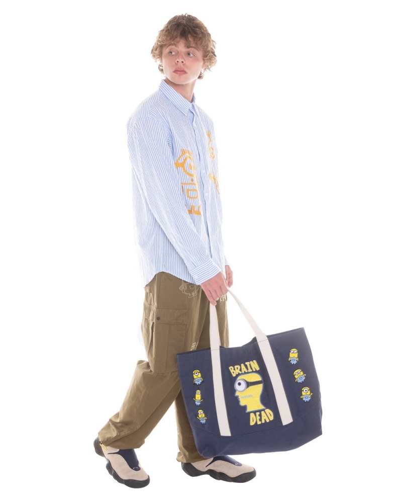 Navy Brain Dead X Minions Minion Brain Tote Bag | AU 3678192-TG