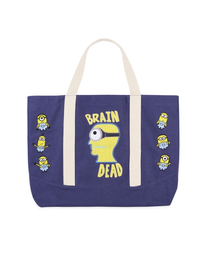 Navy Brain Dead X Minions Minion Brain Tote Bag | AU 3678192-TG