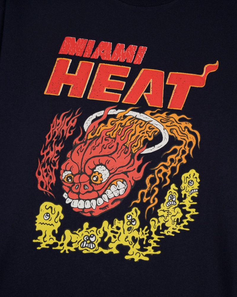 Navy Brain Dead X NBA Miami Heat T-Shirt | AU 0842951-PI