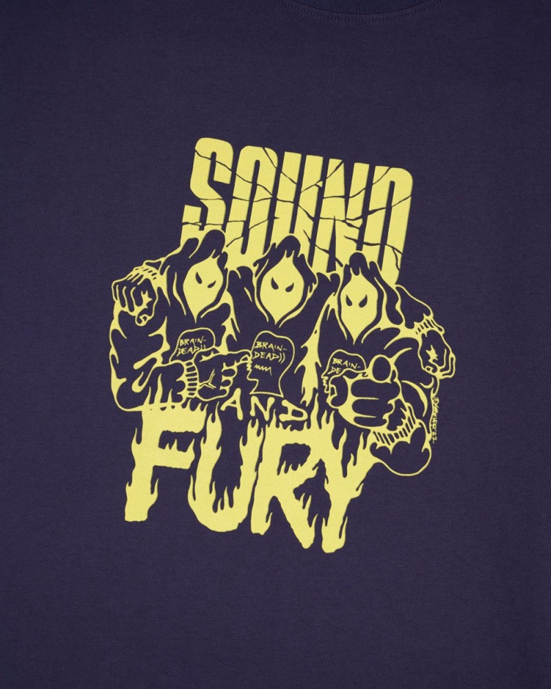 Navy Brain Dead X Spoiler Sound & Fury T-Shirt | AU 5836902-XI