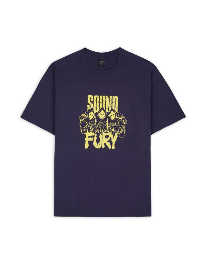 Navy Brain Dead X Spoiler Sound & Fury T-Shirt | AU 5836902-XI